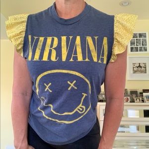 RePurposed ‘Nirvana’ T-Shirt Blue and Yellow